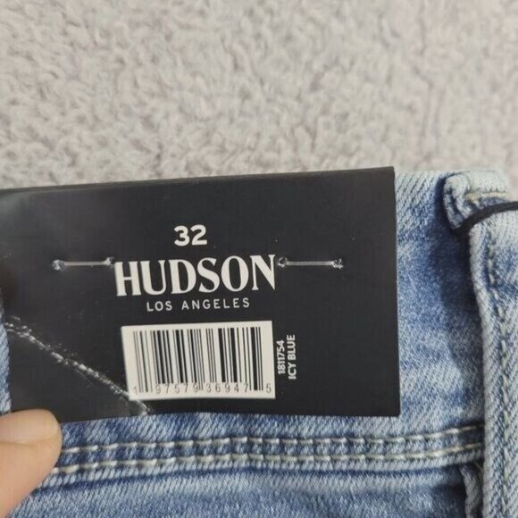 NEW Hudson Los Angeles Womens 12 Icy Blue Denim Straight-Leg Jeans H369 - Picture 8 of 9